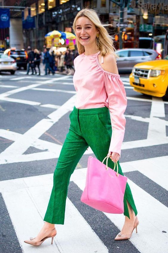 COLOUR COMBO: GREEN AND PINK - Miss Rich