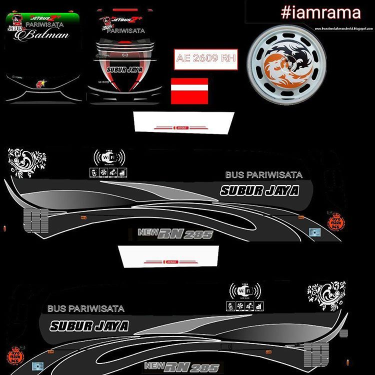 Kumpulan Mentahan dan Stiker Livery Bus Simulator Indonesia