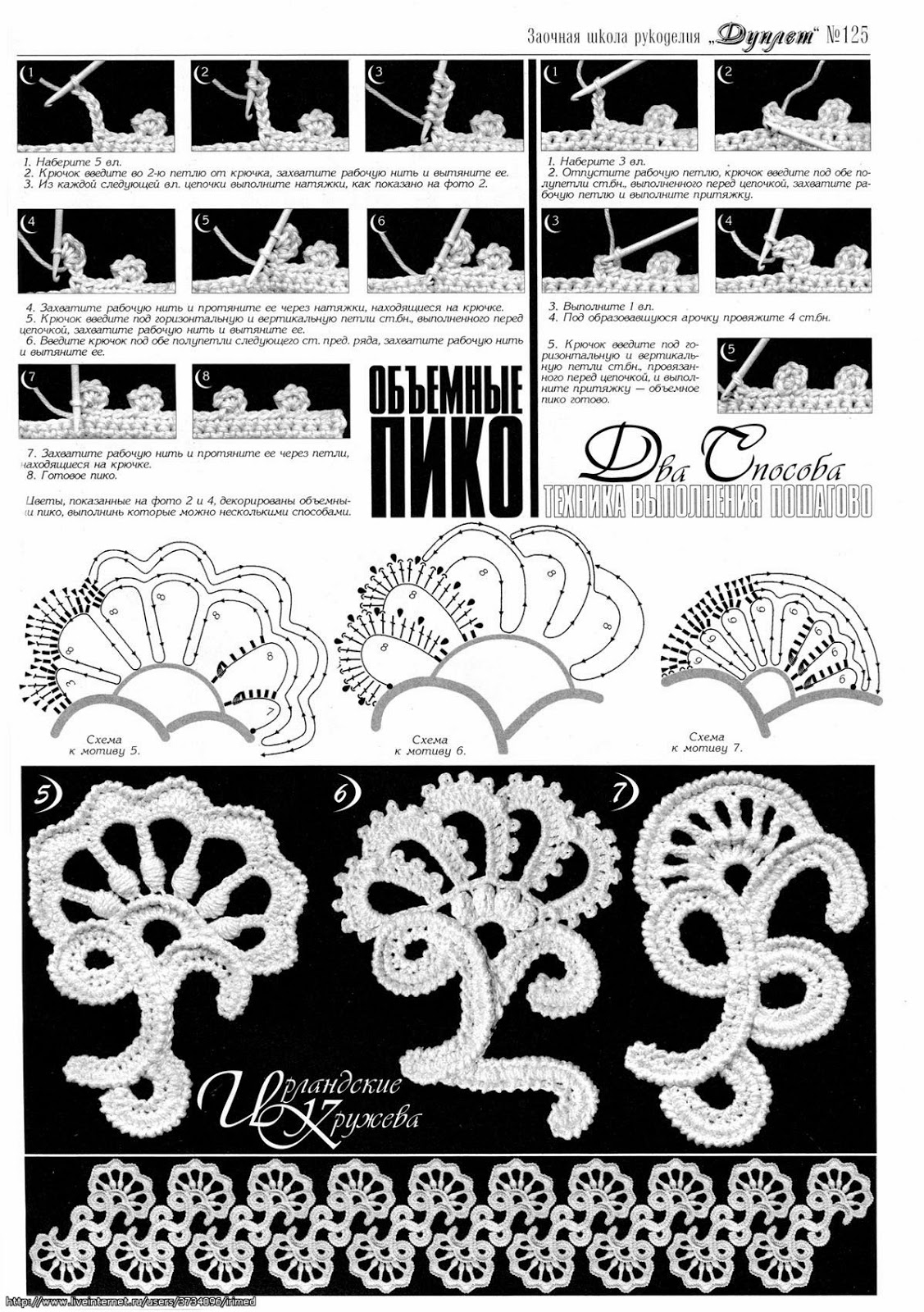 Ирландское кружево модели и схемы япония завитушки