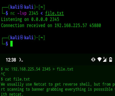 File transfer using netcat