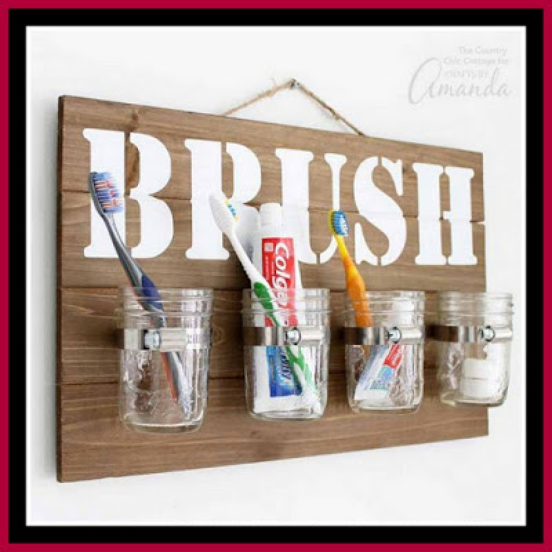 DIY And Household Tips Mason Jar Toothbrush Holder