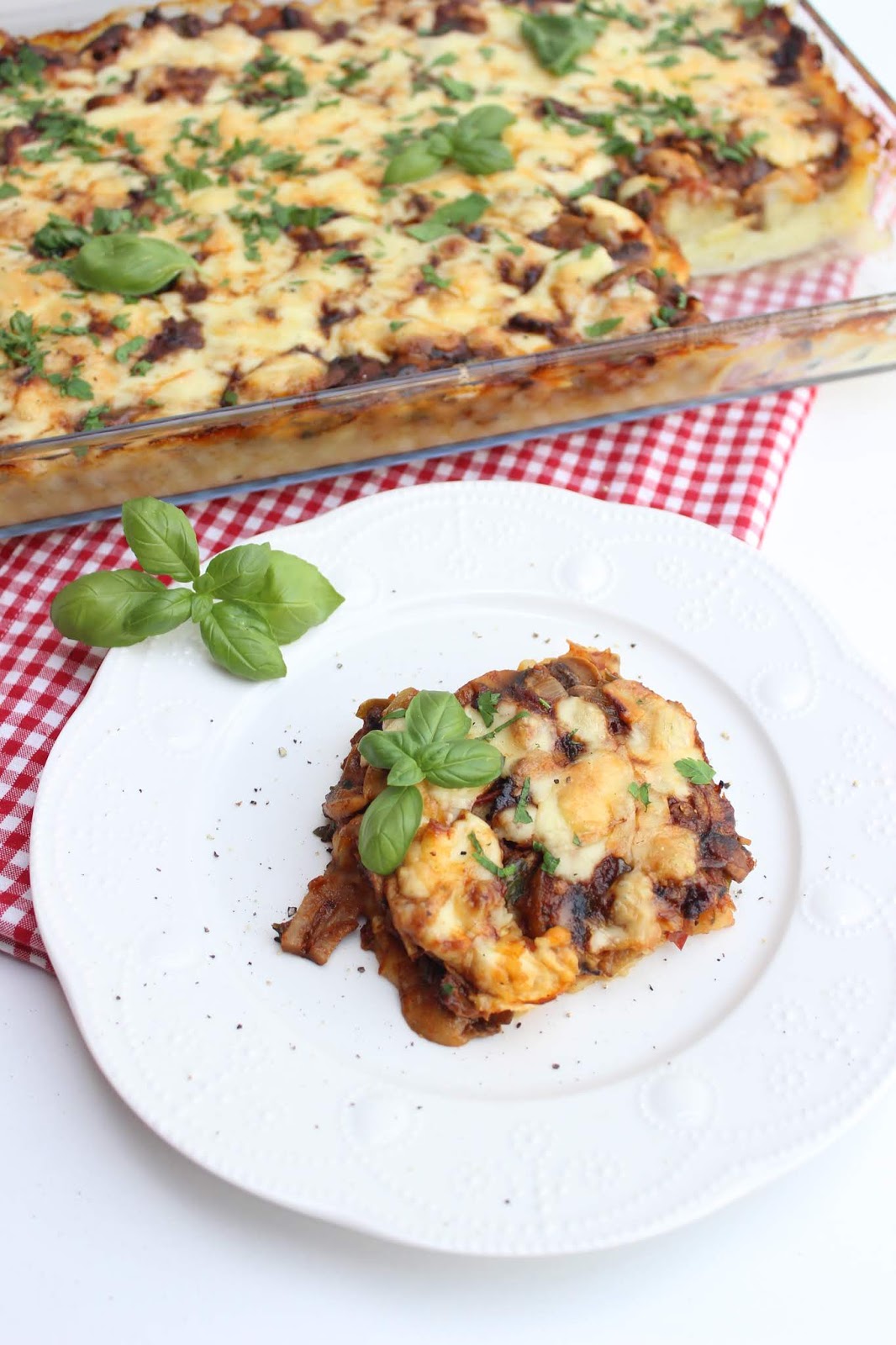 Kartoffelpüree Auflauf mit Fleisch und Gemüse