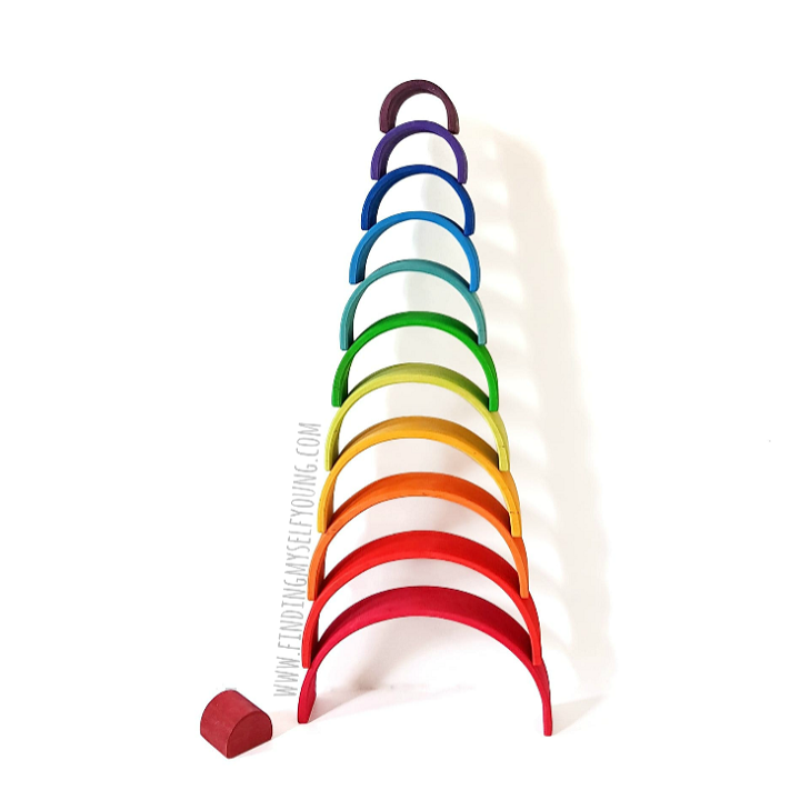 Grimms rainbow vertical stack using large rainbow