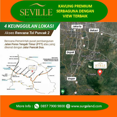 Kavling Seville Mountain View dekat dengan Rancana Tol Jalur Puncak 2 alternatif Puncak Bogor