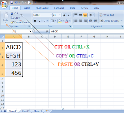 how to cut and paste in excel, how to cut copy and paste in excel