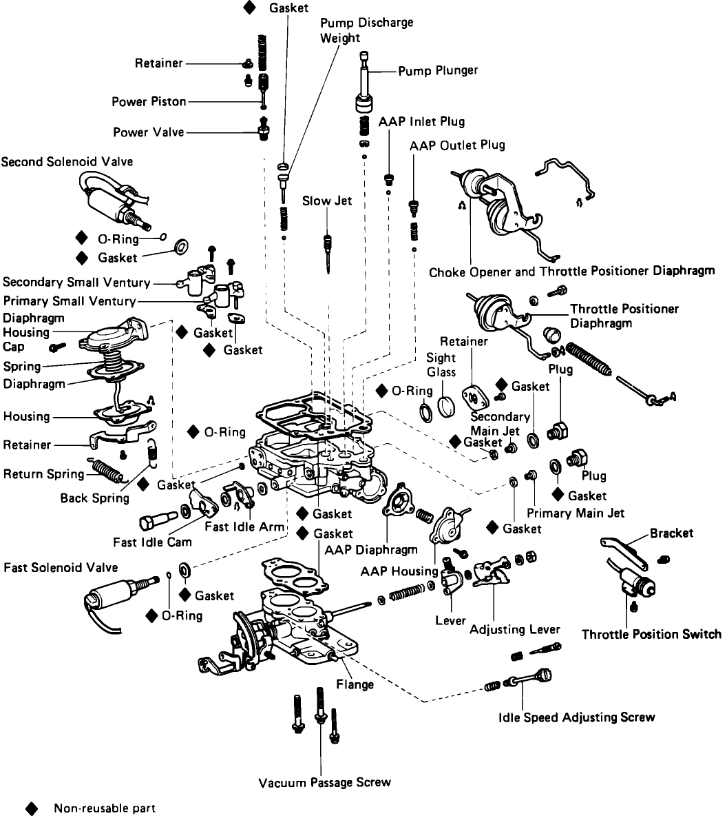 1990 Toyota 1 6 liter engine exploded view