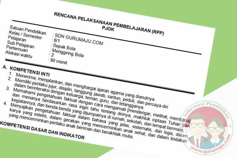 Rpp Pjok Sd Kelas 6 Semester 1 K13 Revisi 2018 Guru Maju