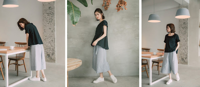 公路電影條紋綁帶褲裙 追加補貨