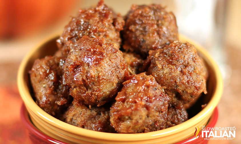 Balsamic Glazed Meatloaf Meatballs