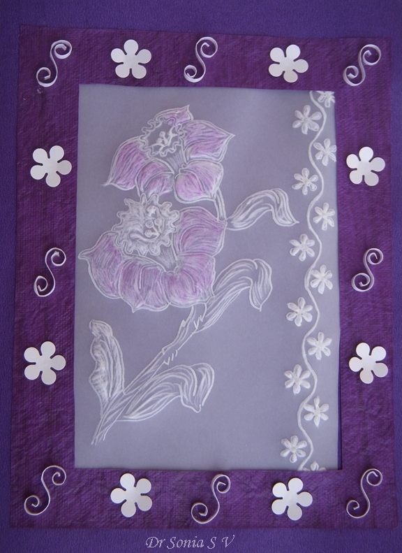 Cards ,Crafts ,Kids Projects Parchment Card and Honey Comb Flower Pop