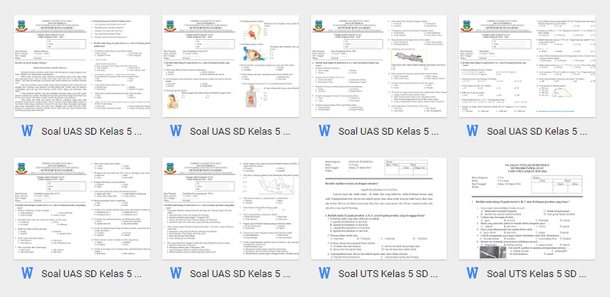 Soal UTS UAS SD Kelas 1 2 3 4 5 6 Kurikulum 2013 Semester 1 Format Microsoft Word