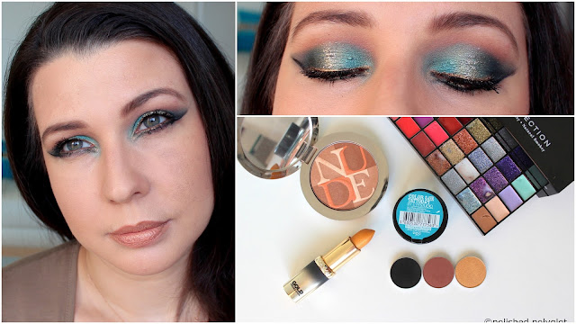 Makeup │ Turquoise and gold for the Holidays [Monday Shadow Challenge ...