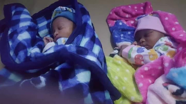 Nigerian man rejoices as his sister welcomes Twins after 12 years of waiting (Photos)