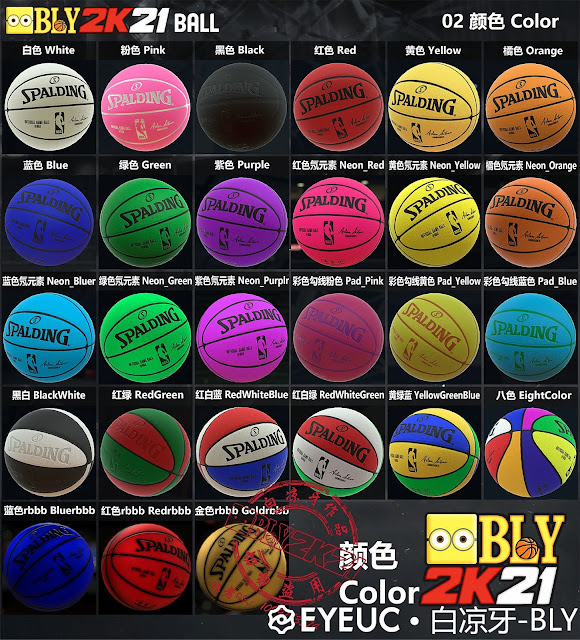 NBA 2K22 / 2K21 155 Ball Mod Mega Pack by BLYWhite Cool Teeth