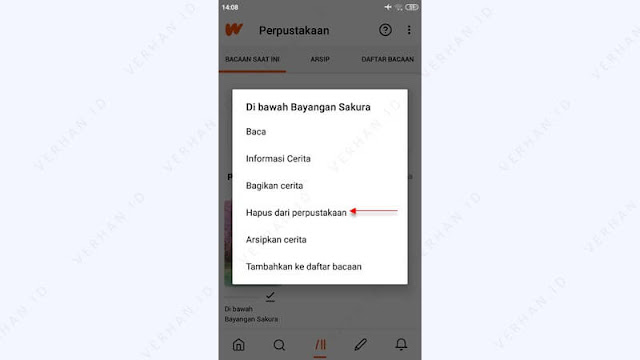 pilih cerita wattpad yang mau di hapus