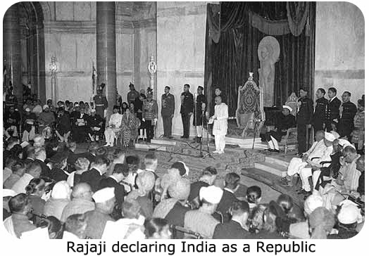 Rajaji declaring India as a Republic