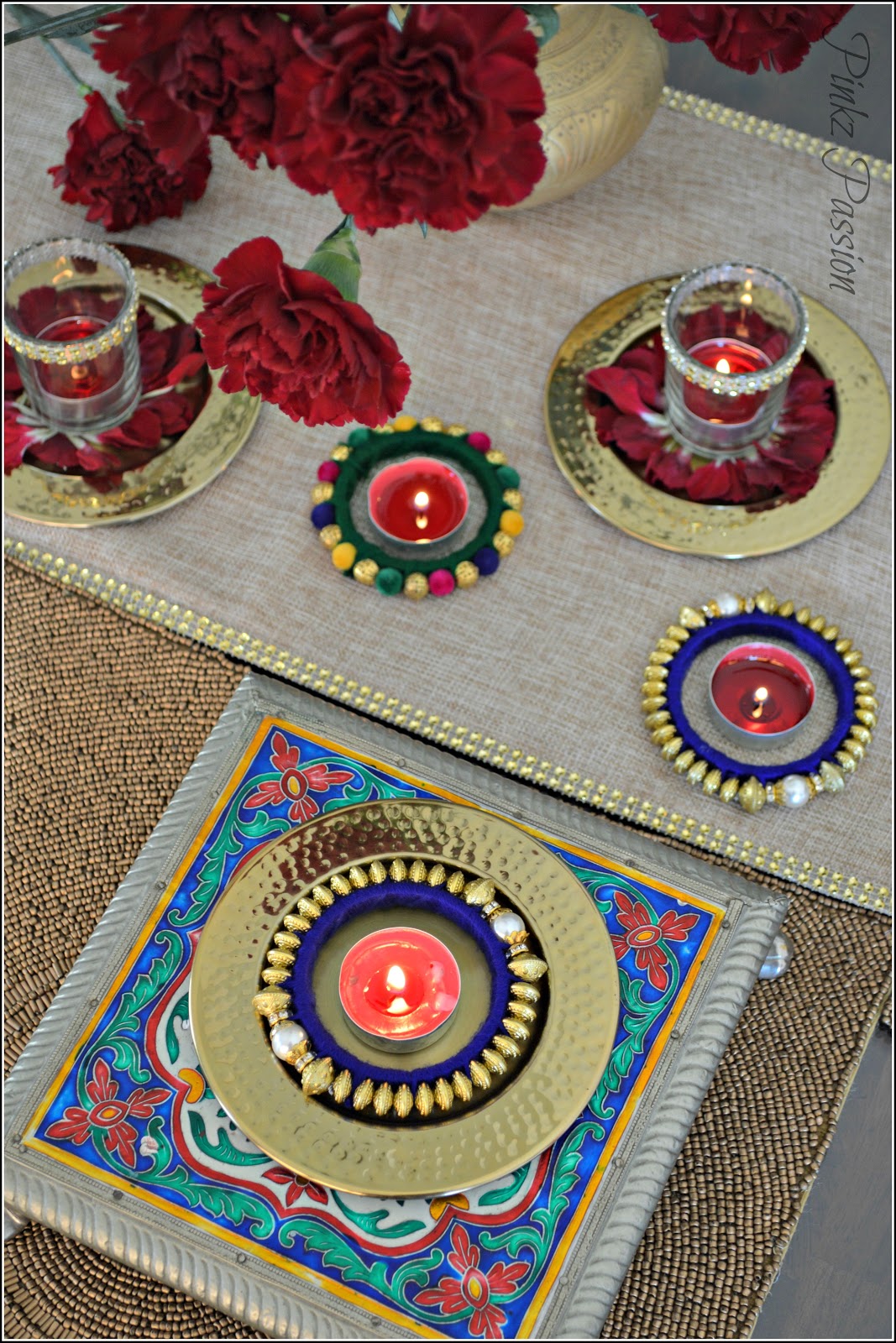 Pinkz Passion A Dash of Glam on your table ( Diwali Tablescape)