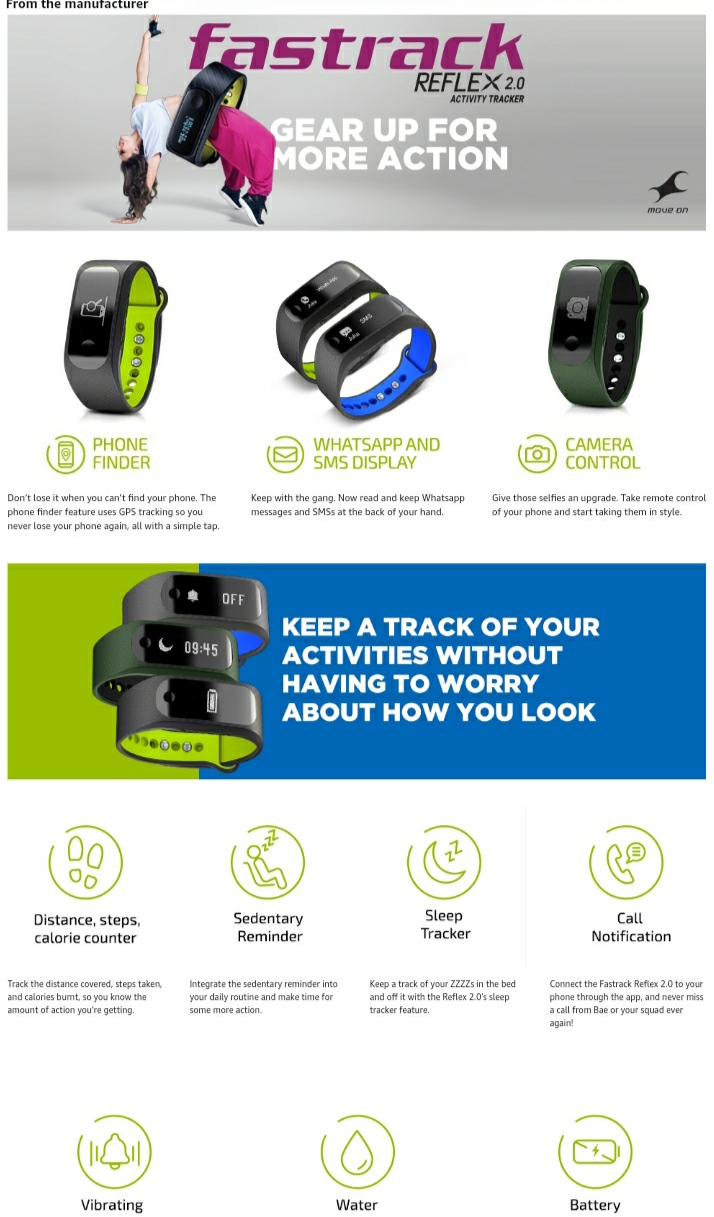 Fastrack Reflex 2.0 Activity Tracker - SWD90059PP05 - Cyber Baba deals