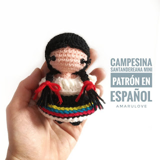 Campesina Santandereana amigurumi Patrón Campesina Santandereana mini