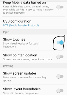 Show  Touches on Screen