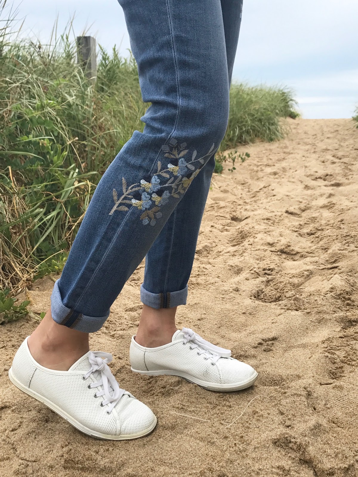 j jill embroidered jeans