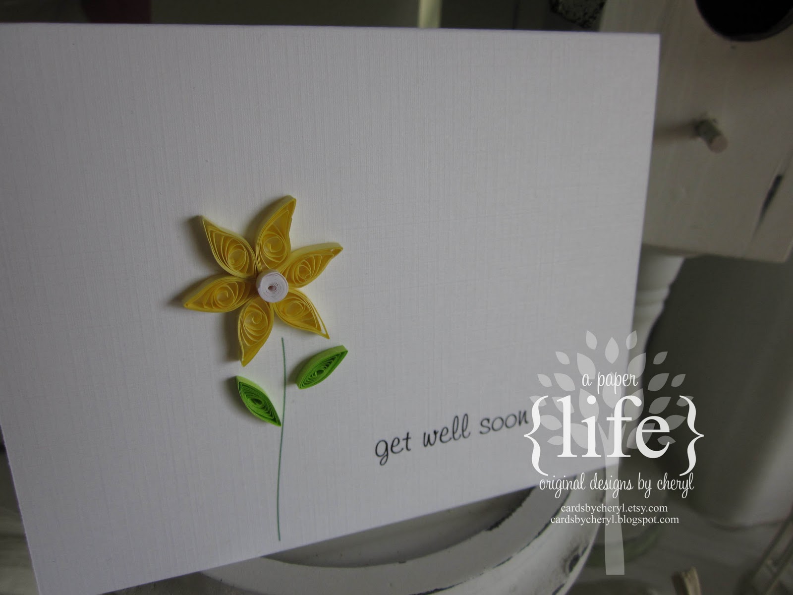  quilled flower card {get well soon}