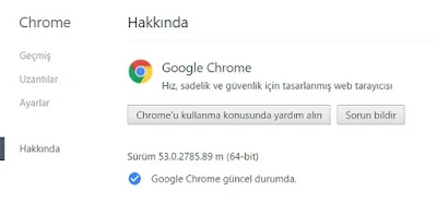 Google Chrome tarayıcı 53.0.2785.89 m birçok değişikliklerin yapıldığı yeni sürüme güncellendi. Chrome tarayıcınızı kontrol ederek son kararlı ve değişiklerden oluşan yeni sürümü hemen yükleyin.