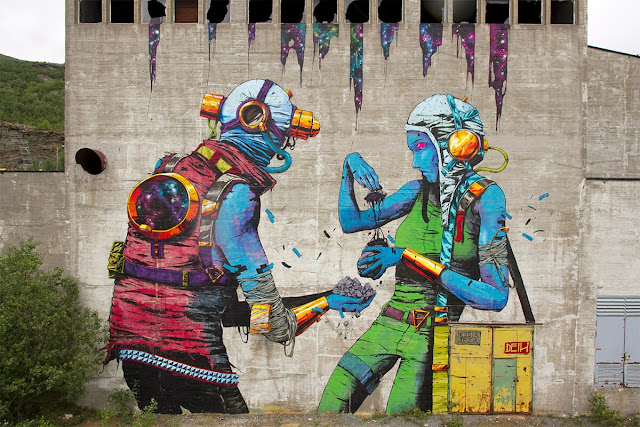 Deih - Mural in Sulitjelma. Deih - Mural in Sulitjelma.