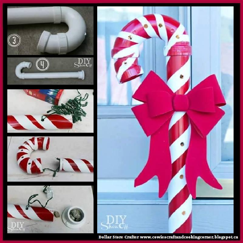 Dollar Store Crafter Turn PVC Pipes Into Candy Canes
