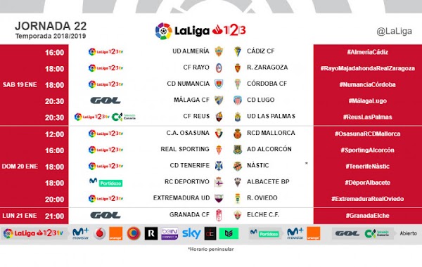 El Málaga - CD Lugo, el 19 de enero a las 20:30 horas