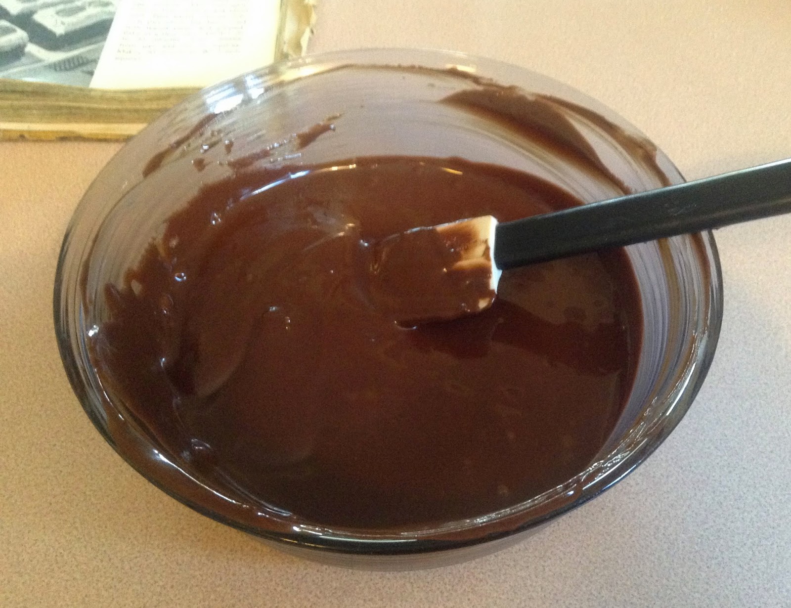chocolate and shortening melted