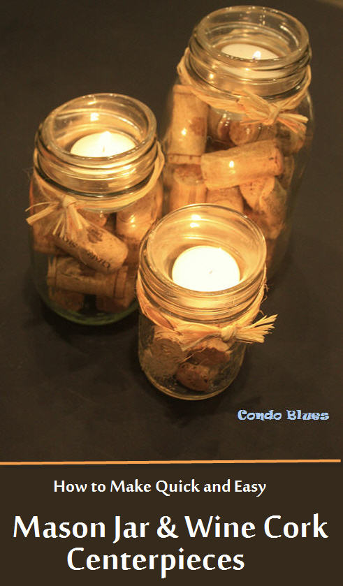 Wine Cork and Mason jar candles