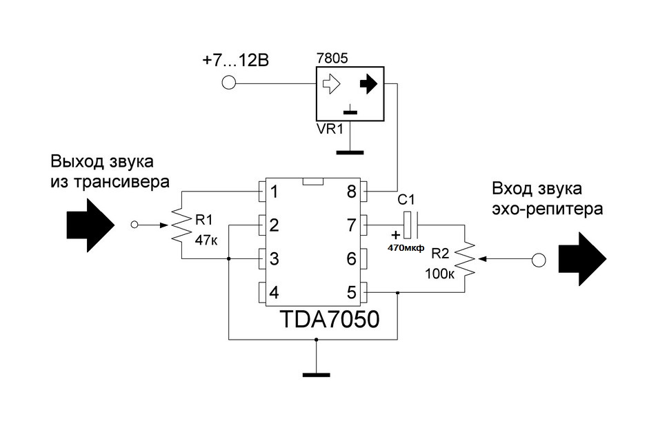 Tda7050 схема усилителя