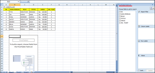 Latihan Soal Excel Pivot Tabel
