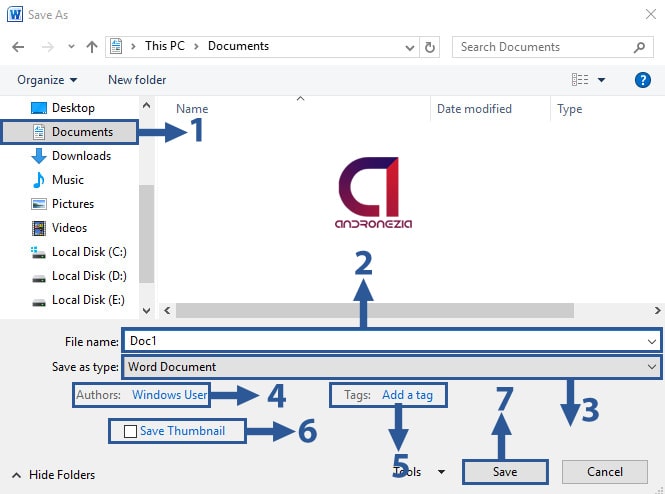 Cara Menyimpan Dokumen Microsoft Word Andronezia