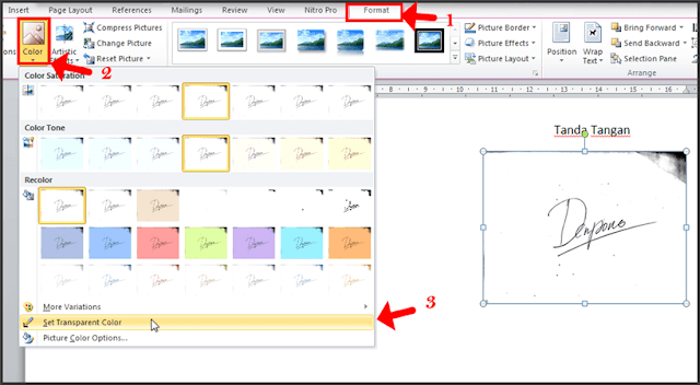 Menghilangkan Background Tanda Tangan di Word