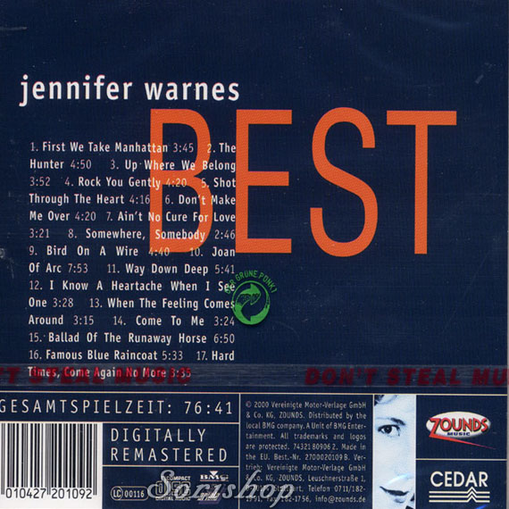 ENTRE MUSICA JENNIFER WARNES Best.. First we take Manhattan