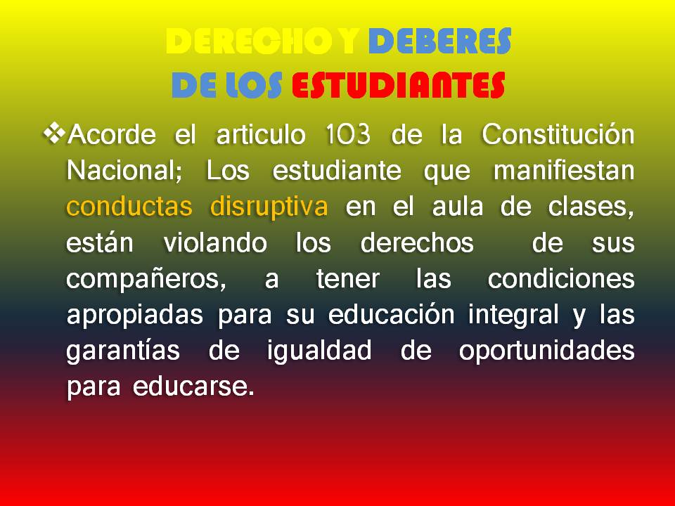 Profesor Luis Romero Deberes y Derechos de los y las