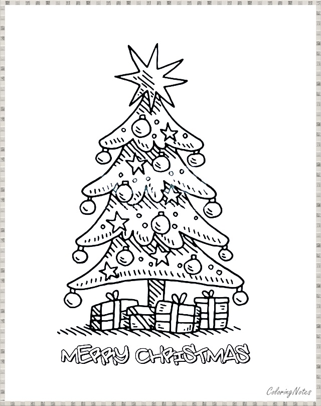 16 Easy Christmas Tree Coloring Pages Free Printable for Kids - COLORING PAGES FOR KIDS FREE
