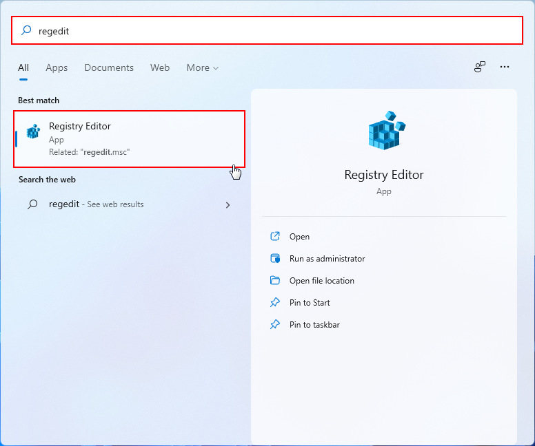 Windows 11 Kayıt Defterini Bul