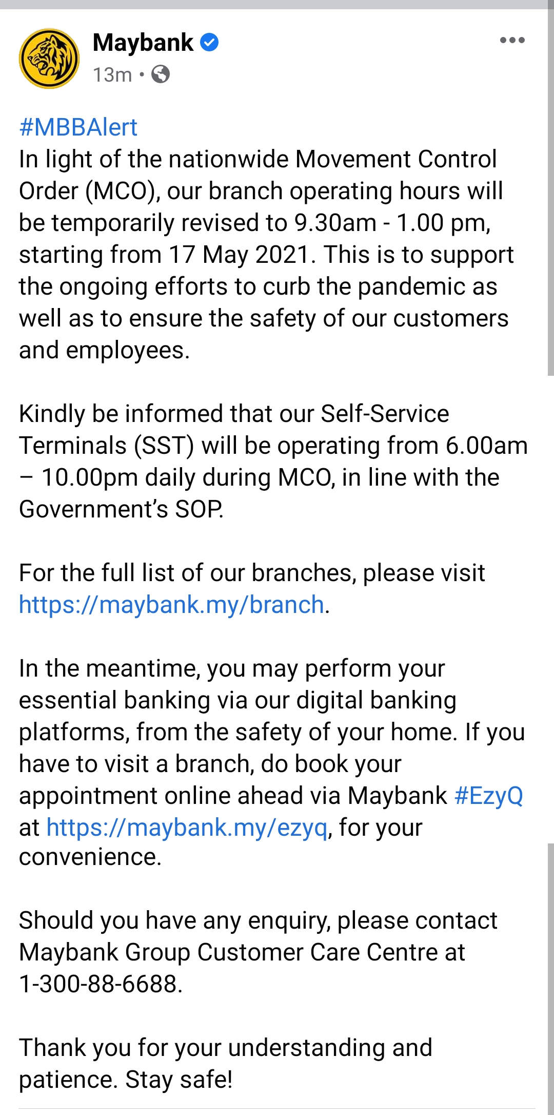 Maybank ezyq appointment