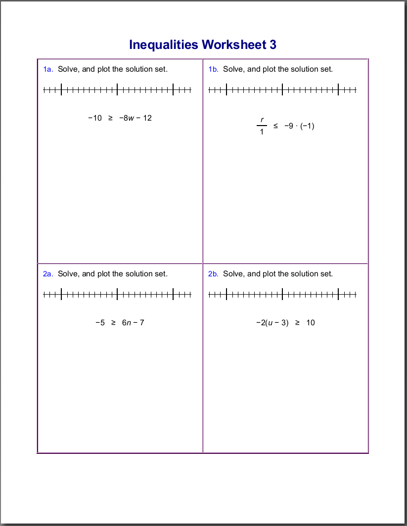 worksheets-for-inequalities