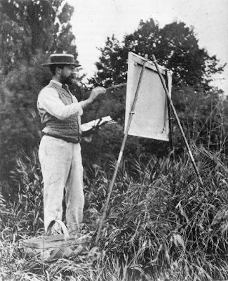 What did artists wear when painting outdoors?