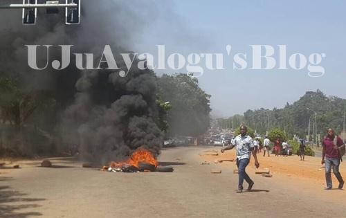 Abuja City on Lockdown as Taxi Drivers Clash with FCT Task Force in Violent Protests (Photos)