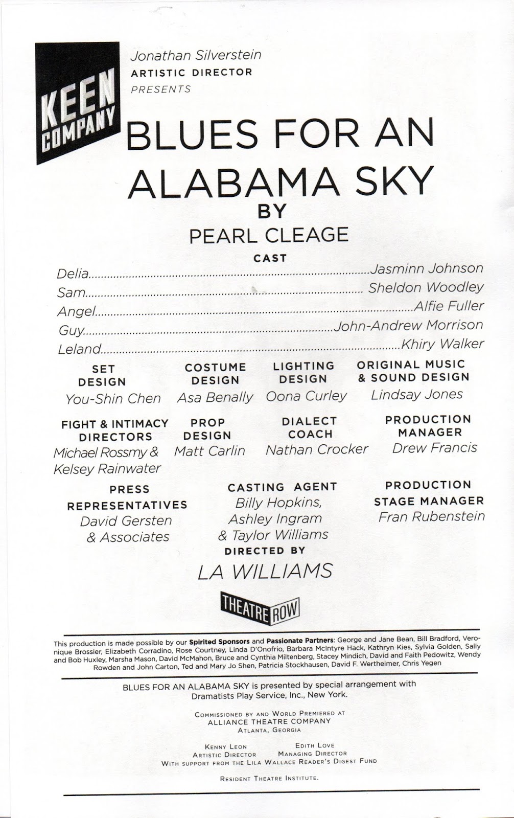 THEATRE'S LEITER SIDE 166 (20192020) Review BLUES FOR AN ALABAMA