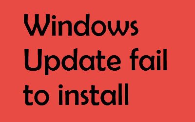Échec de l'installation de Windows Update