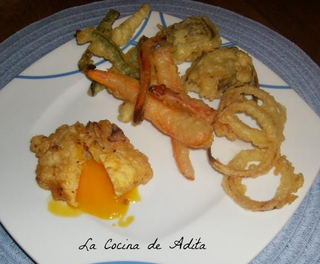Huevos  fritos  en  tempura