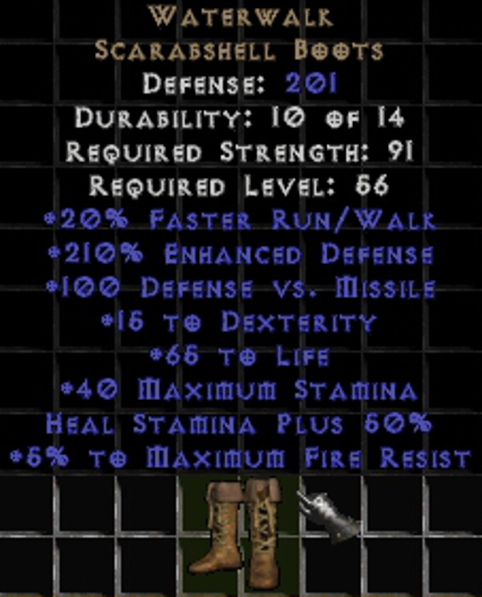 Best cRPGs PERFECT WATERWALK boots upped, Diablo 2 Resurrected