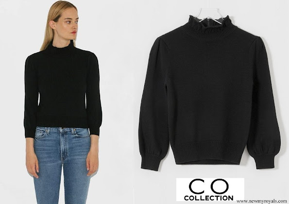 Crown Princess Mary wore Co Essentials Black High Collar Sweater