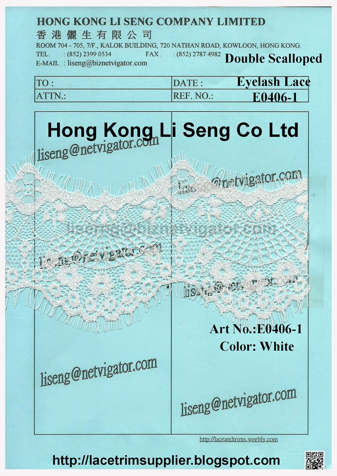 Double Scalloped Eyelash Lace Manufacturer - Hong Kong Li Seng Co Ltd